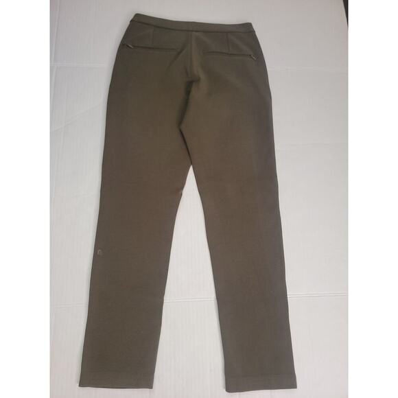 Lululemon Sz 4 City Trek Trouser Pants Mid Rise Green Reflective Hem - Picture 8 of 10